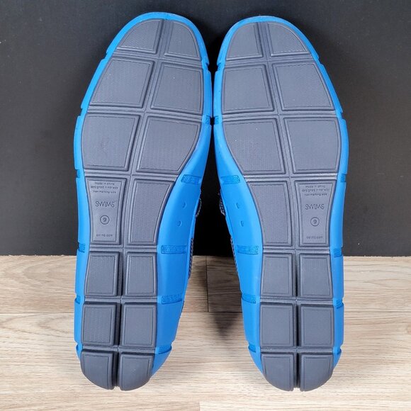 Swims Shoes Mens 9 Blue Black Orange Moccasin Driving Loafers‎ Water Beach - Picture 6 of 8